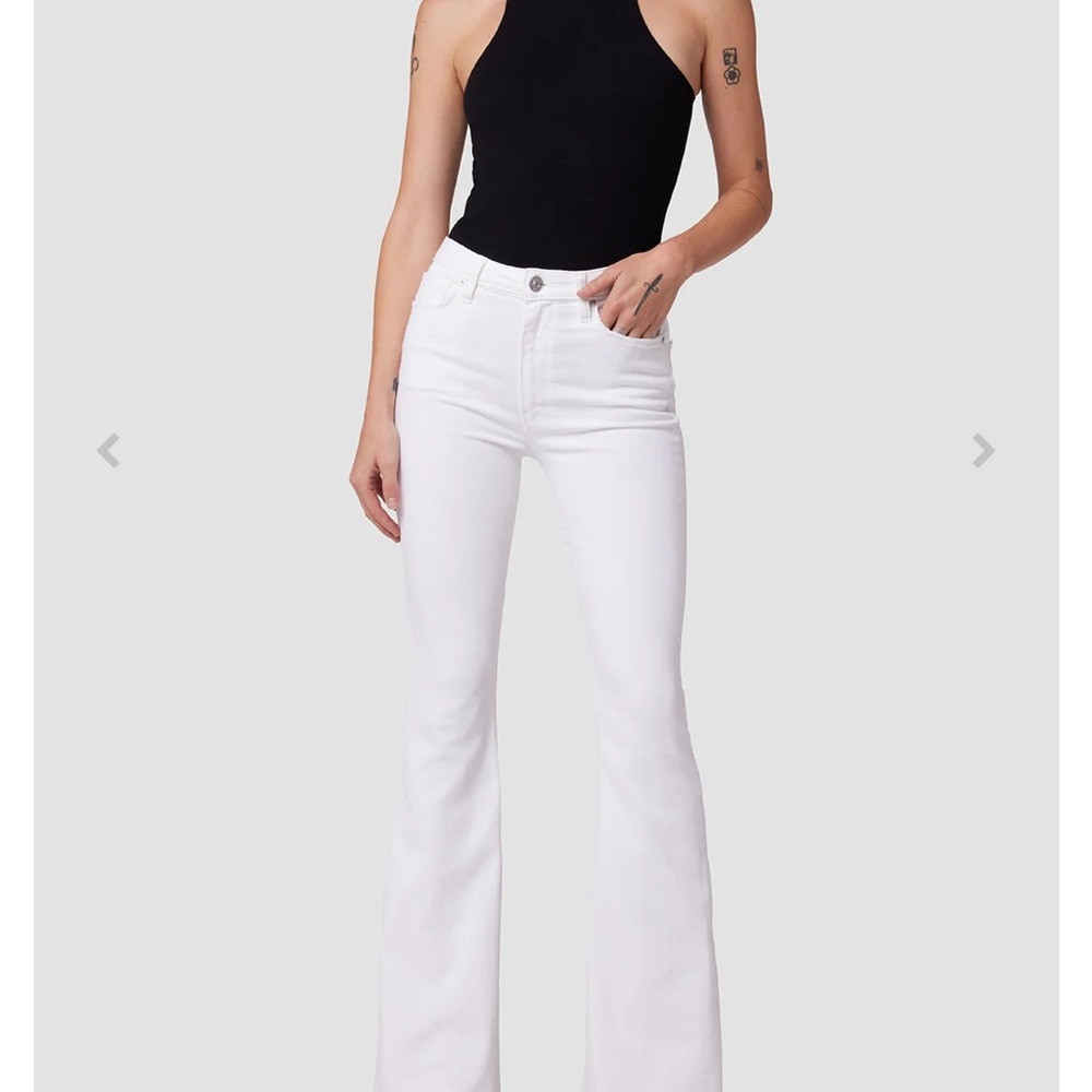 Hudson Jeans White Flare Wide Leg Denim